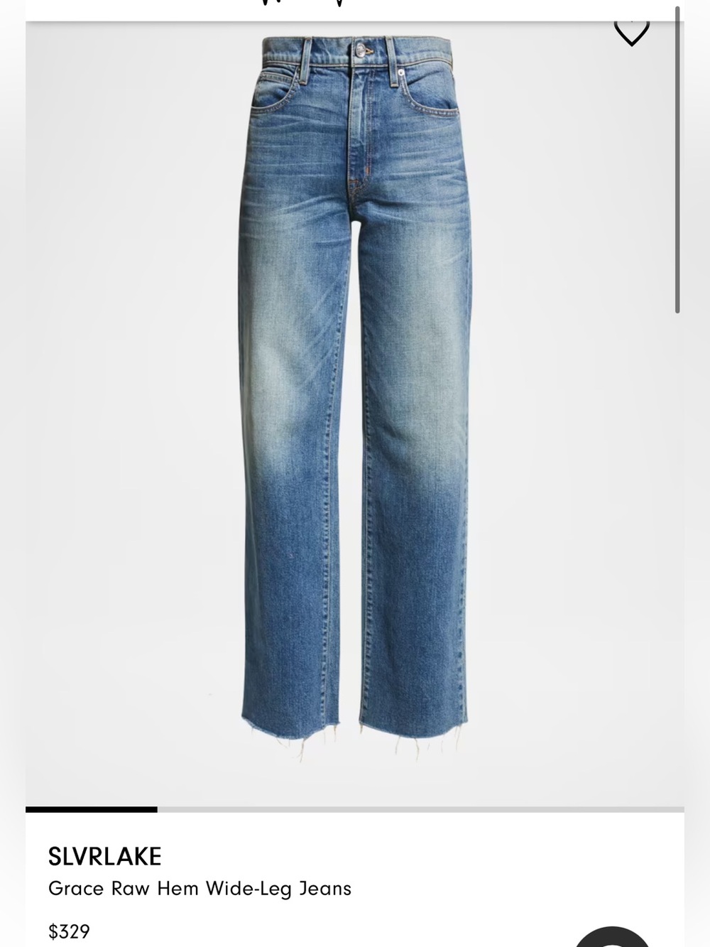 SLVRLAKE Mid Blue Wide-Leg Jeans with Raw Hem